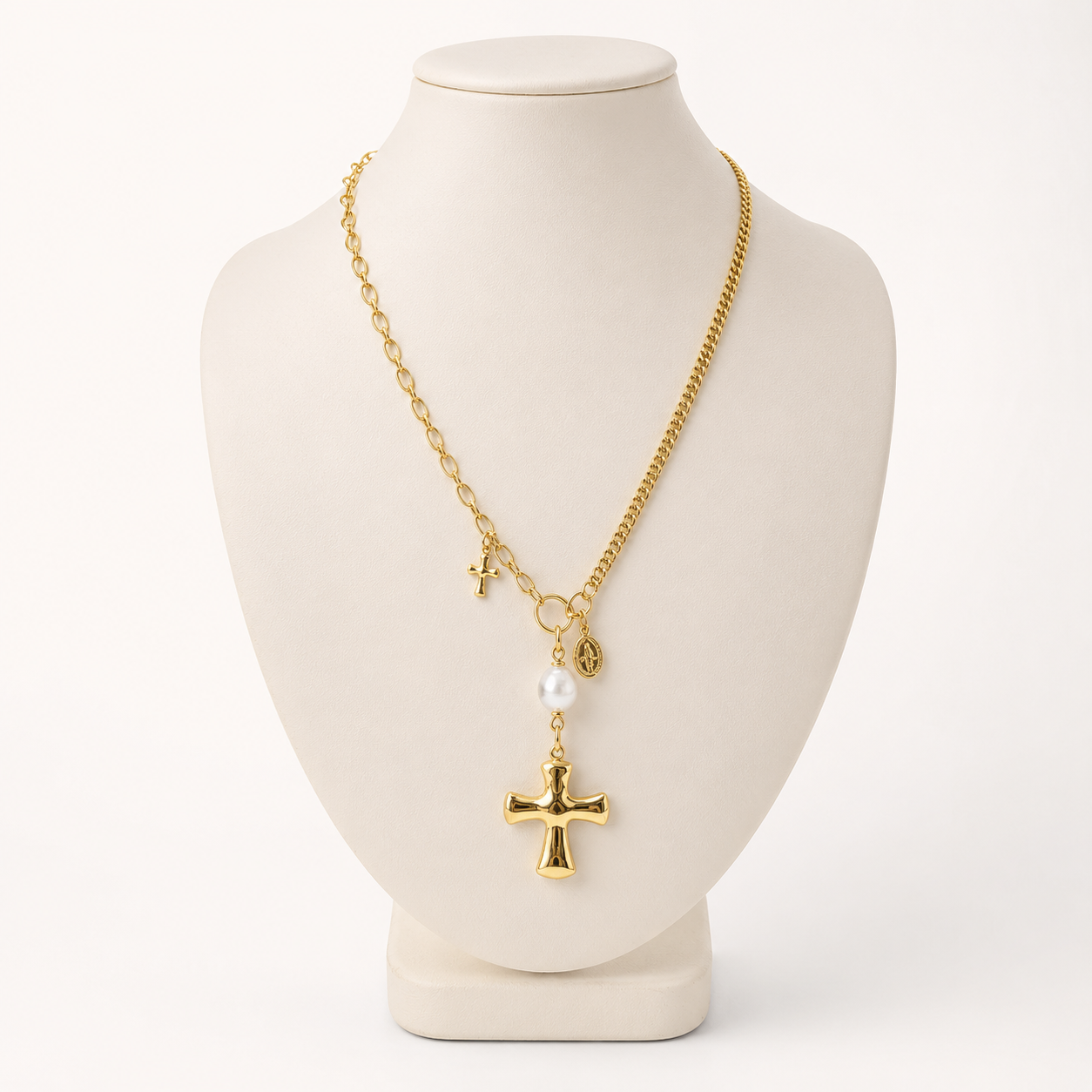 Collar de chapa de oro con dijes finos combinados, diseño dorado para joyería de mayoreo