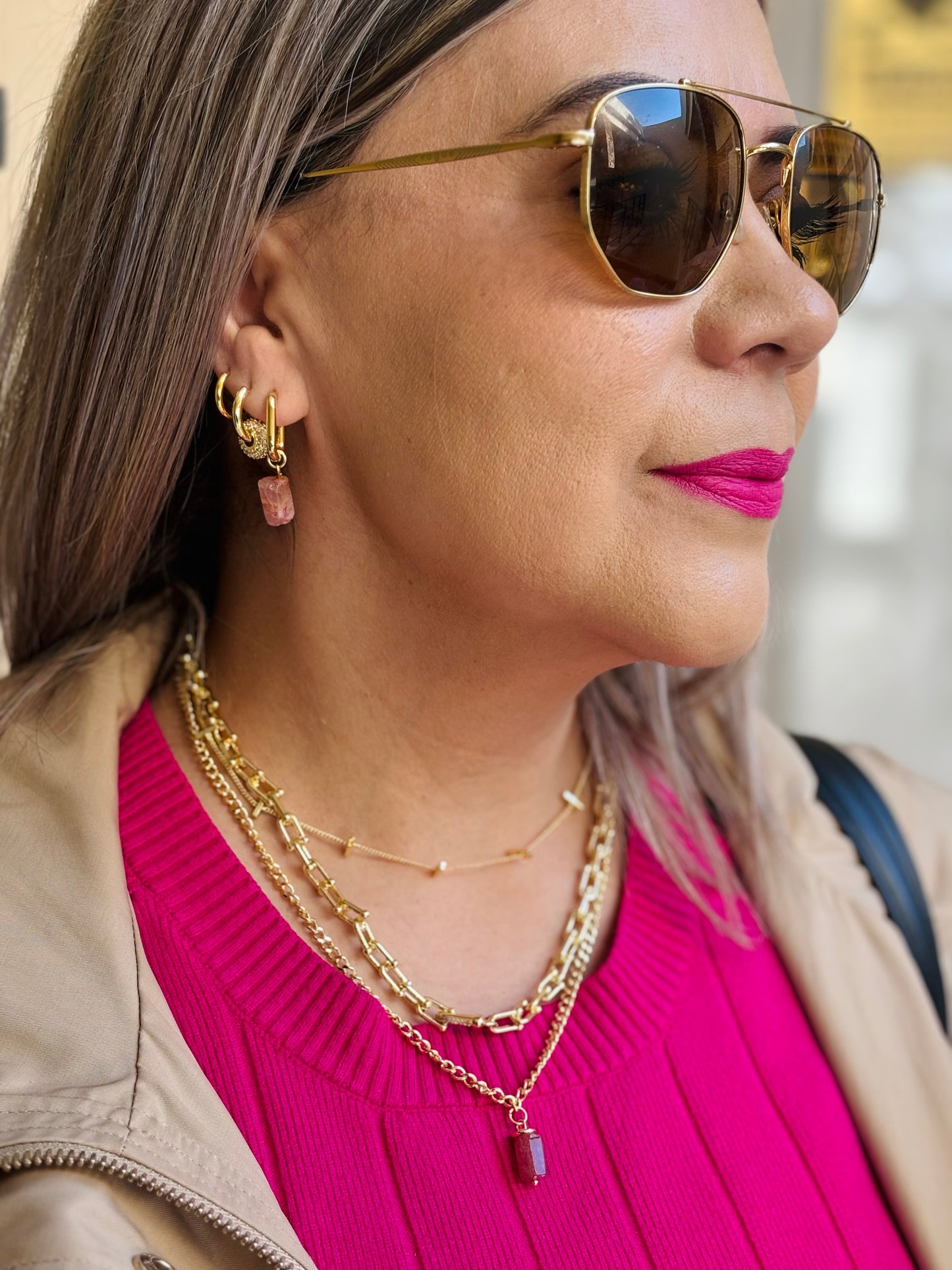 Collar Cuarzo Rosa