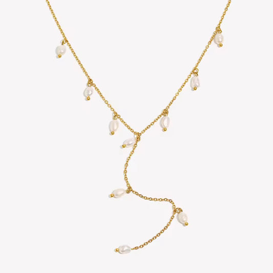 collares con perlas mayoreo, collares tipo Y al por mayor, joyería elegante mayoreo, collares para boutique acero inoxidable, proveedor joyería 316L
