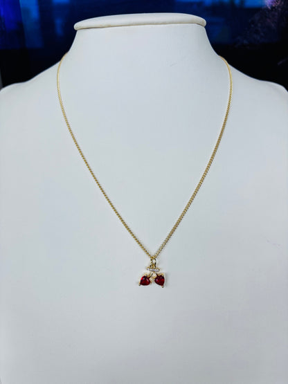 Cadena chapa de oro 18k dorada con detalles sutiles, cereza — joyería E|B Jewels al mayoreo.