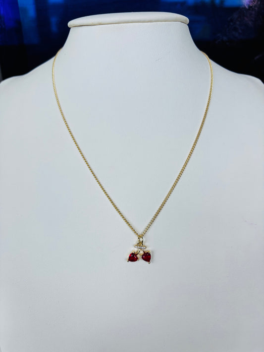 Cadena chapa de oro 18k dorada con detalles sutiles, cereza — joyería E|B Jewels al mayoreo.
