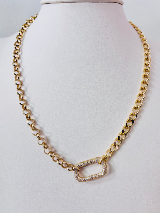 Collar de chapa de oro 18k, diseño clásico y versátil — E|B Jewels joyería mexicana.