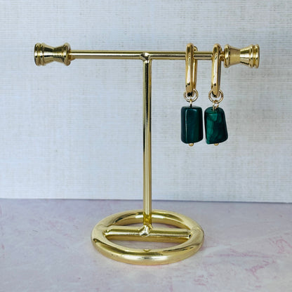 Aretes Malaquita