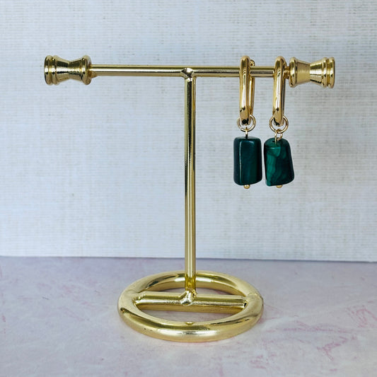 Aretes Malaquita