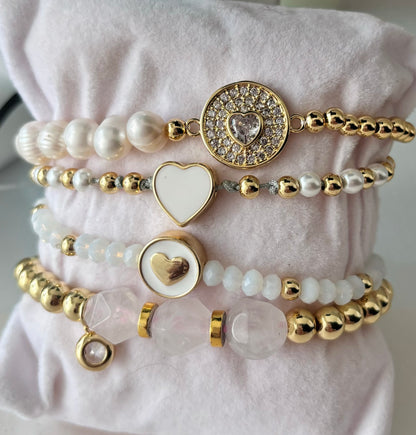 ￼ Pulsera mitad perlas