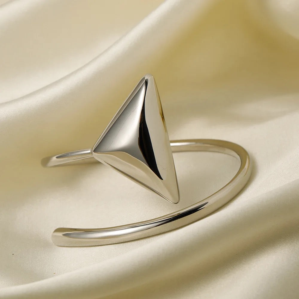 Brazalete Geométrica Plateada