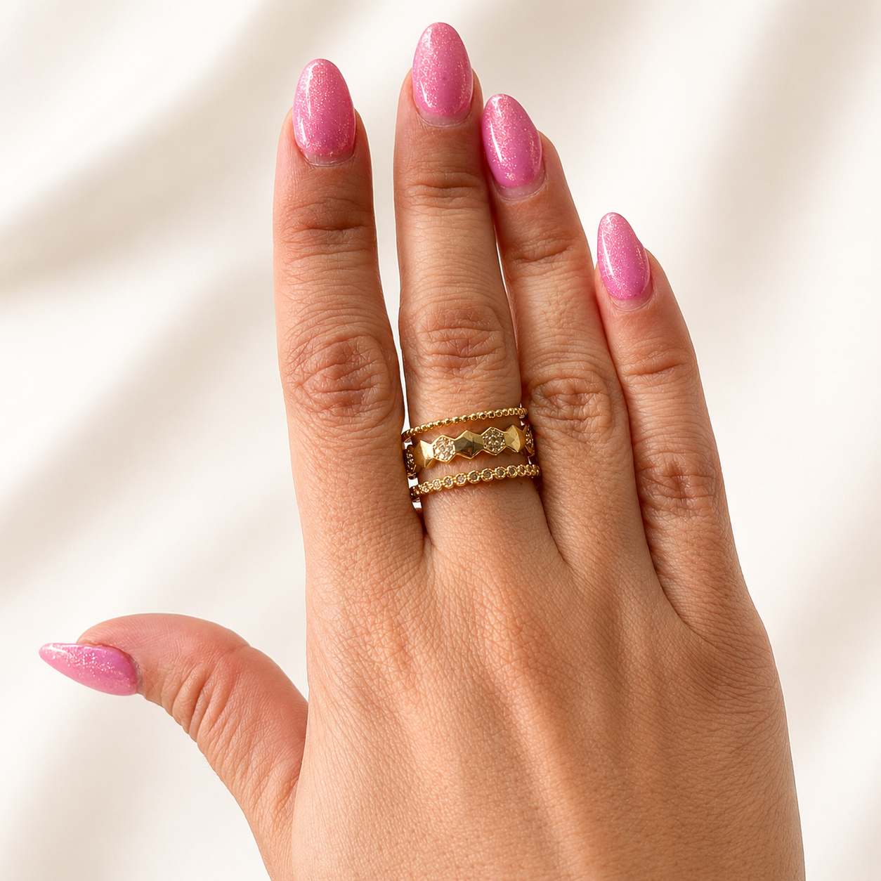 Anillo dorado de chapa de oro 18K para joyería de mayoreo