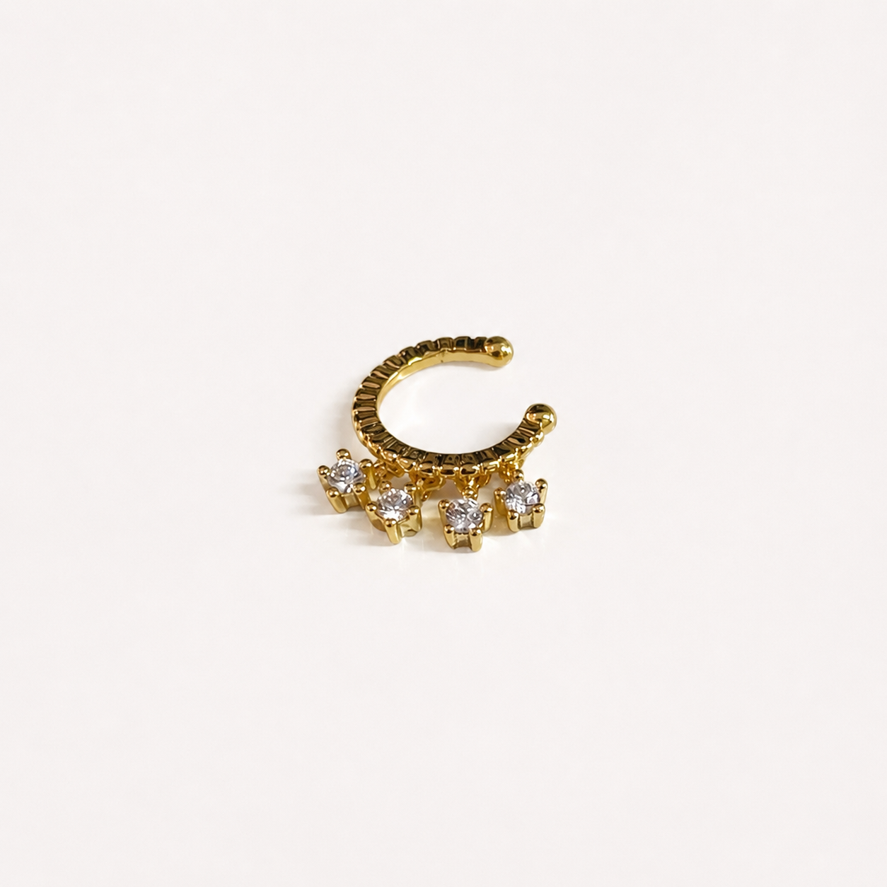 Aretes ear cuff Cleopatra dorados en chapa de oro 18K para joyería de mayoreo
