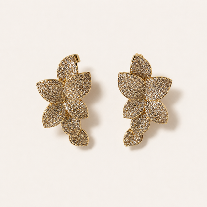 Aretes de chapa de oro con piedras, diseño delicado para joyería de mayoreo