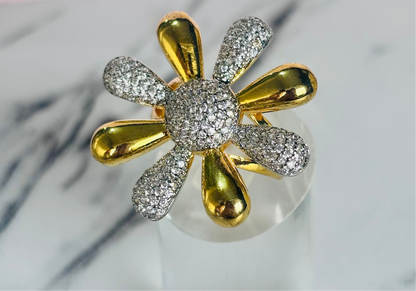 Anillo bicolor con acabado brillante y estilo moderno Chapa de Oro 18K — joyería E|B Jewels.