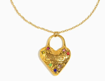Collar con dije de chapa de oro 18K, diseño dorado femenino
