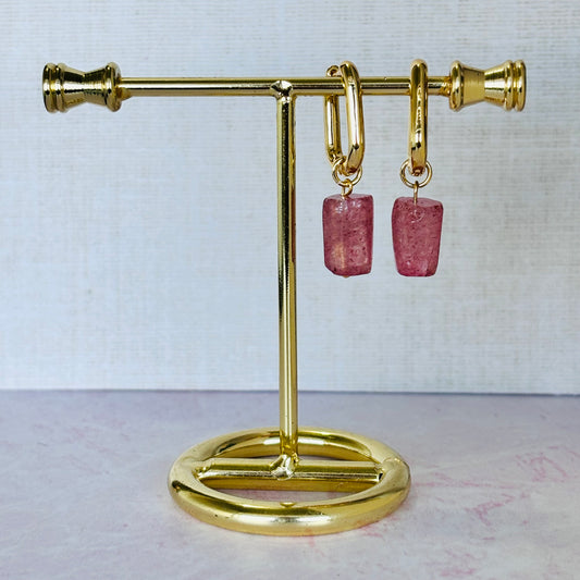 Aretes Cuarzo Rosa