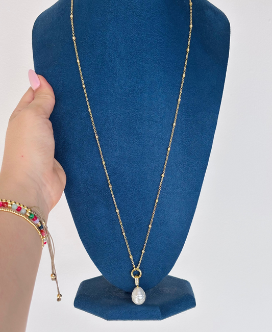Collar perla de rio, largo y de mayoreo 