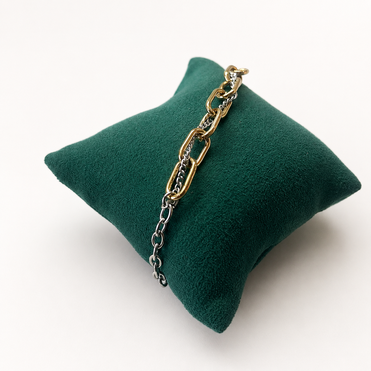 Pulsera BICLOR de diseño combinado para joyería de mayoreo.