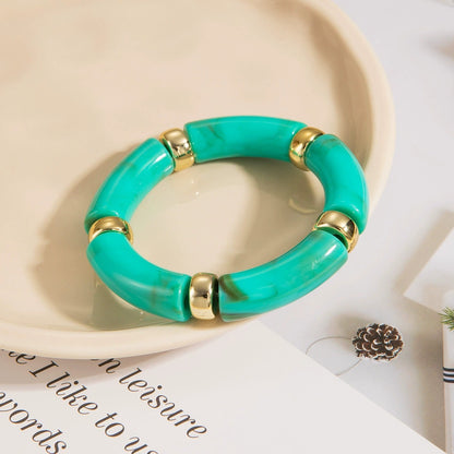 Pulsera Acrílico Dorado de chapa de oro, pulsera femenina para mayoreo
