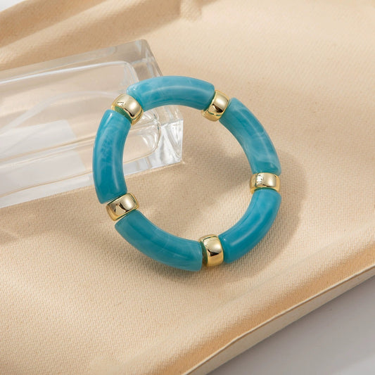 Pulsera Acrílico Dorado de chapa de oro, pulsera femenina para mayoreo
