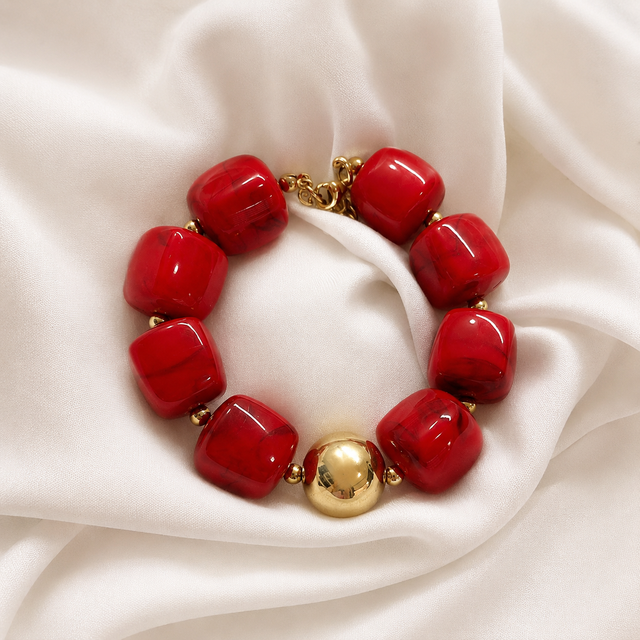 Pulsera Acrílico Dorado de chapa de oro, pulsera femenina para mayoreo