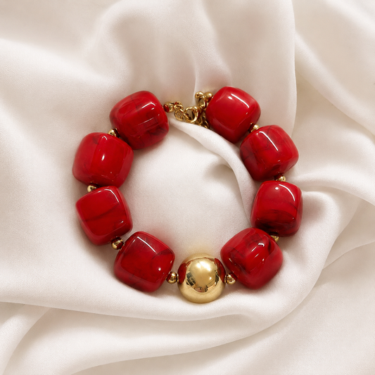 Pulsera Acrílico Dorado de chapa de oro, pulsera femenina para mayoreo