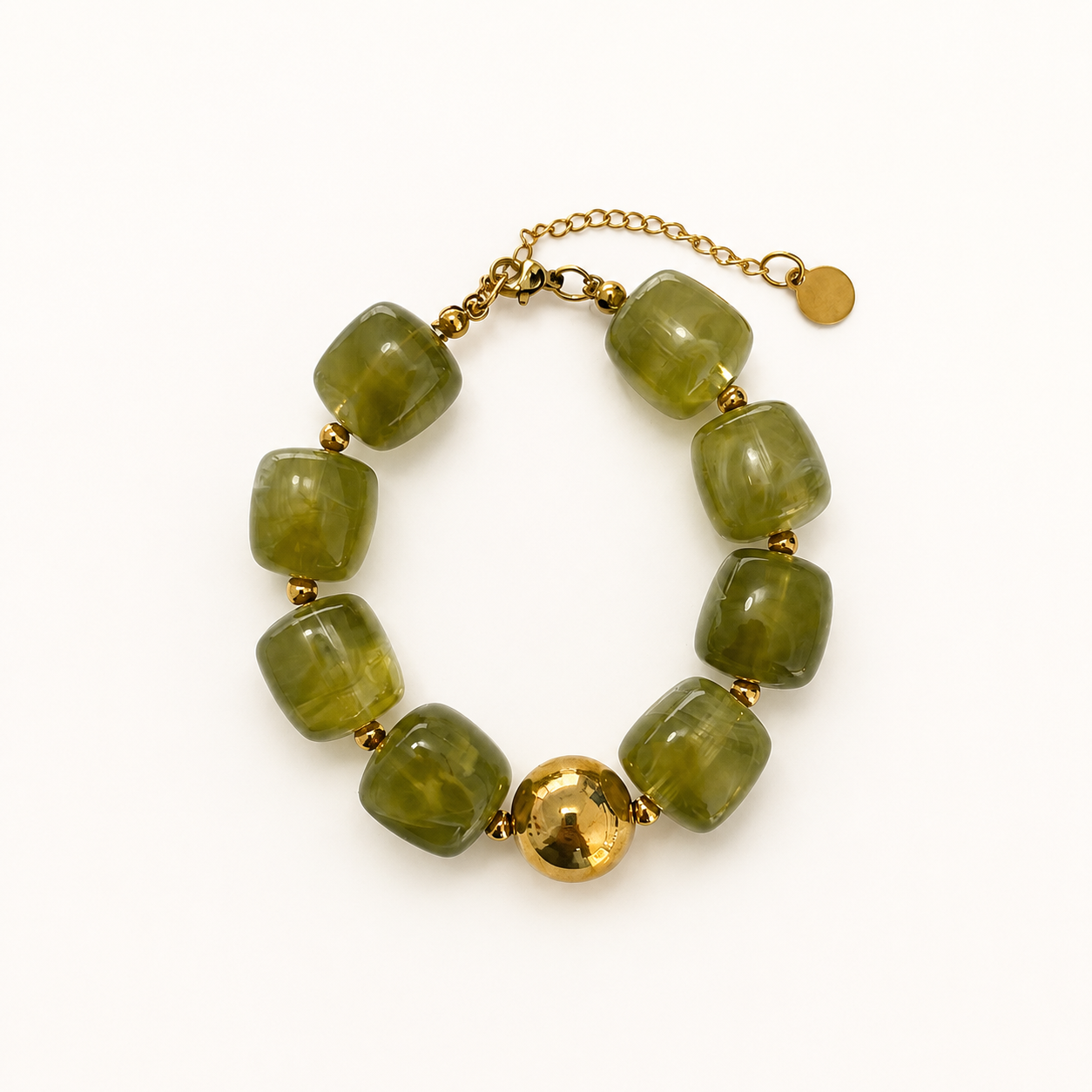 Pulsera Acrílico Dorado de chapa de oro, pulsera femenina para mayoreo