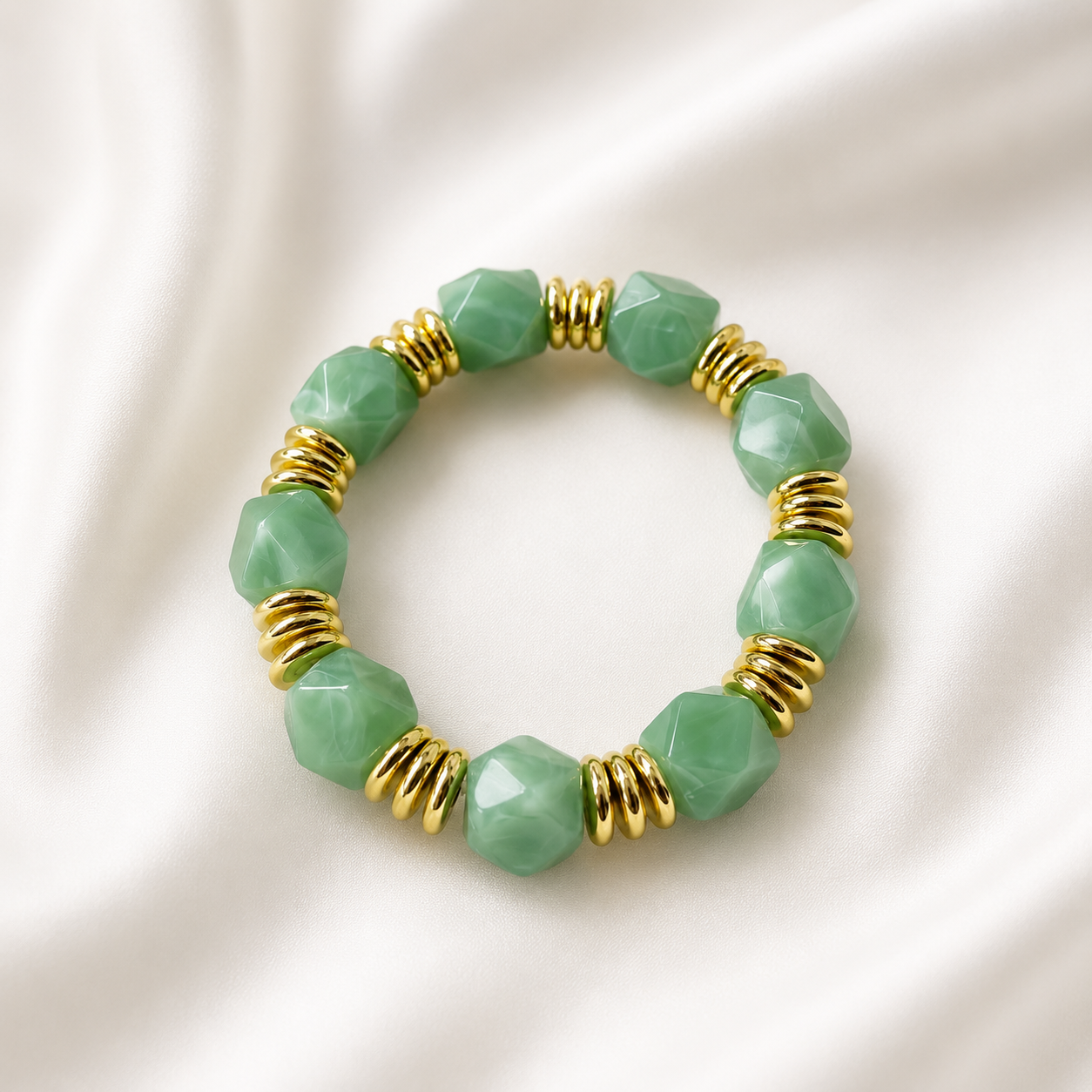 Pulsera Acrílico Dorado de chapa de oro, pulsera femenina para mayoreo