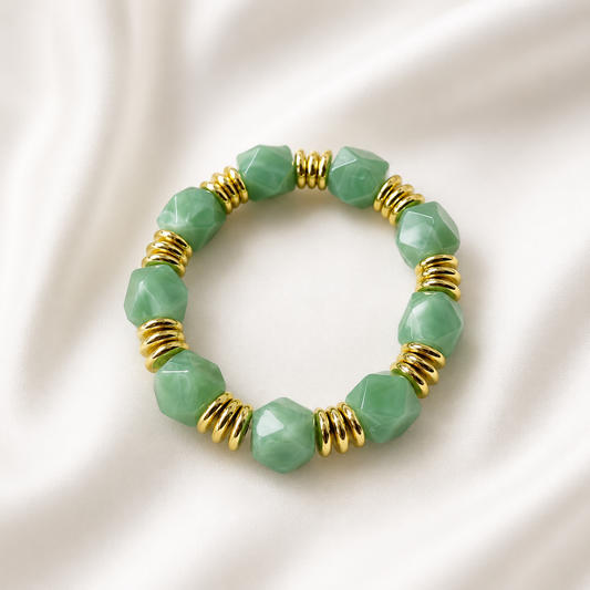 Pulsera Acrílico Dorado de chapa de oro, pulsera femenina para mayoreo